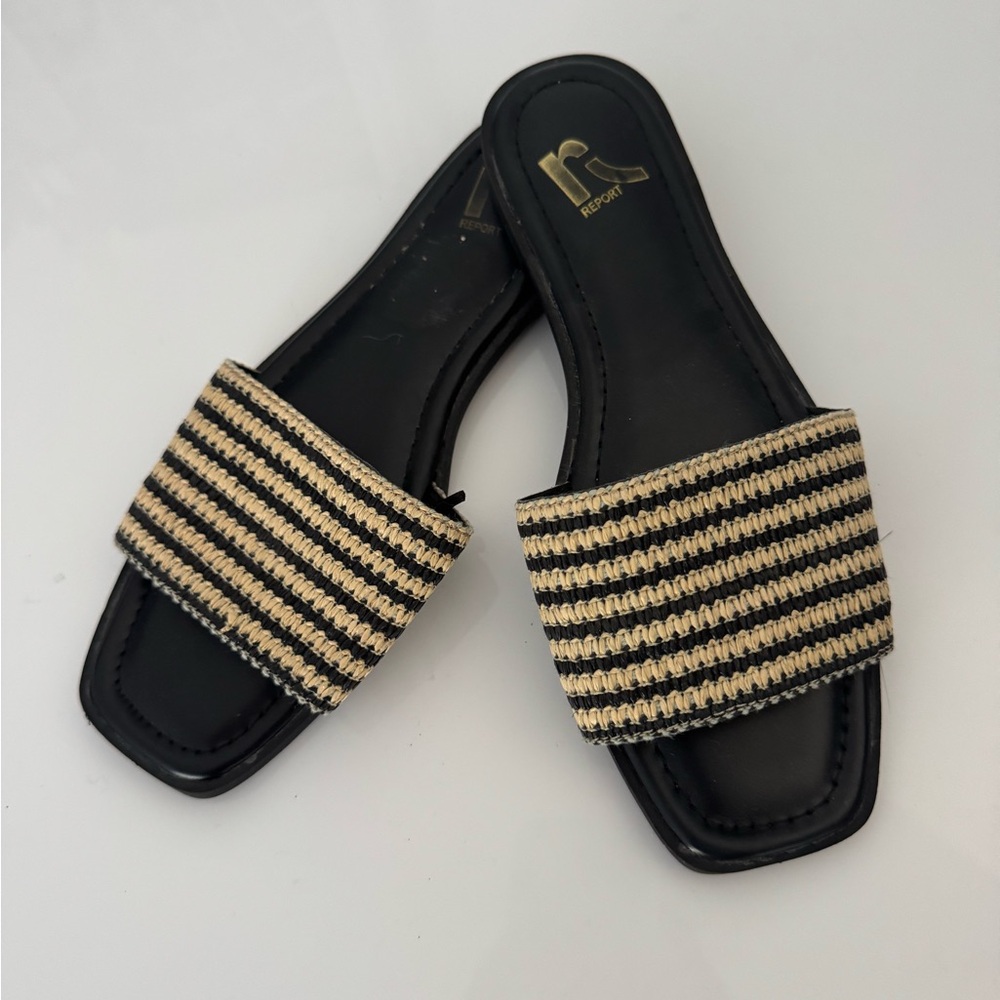 Black and Cream Slide Sandals from Nordstrom rack
